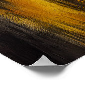 黒と金ゴールドの抽象芸術パターン ポスター (角)