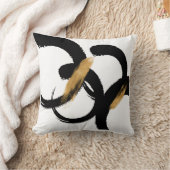 黒と金ゴールドの抽象芸術図形 クッション (ブランケット)