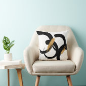 黒と金ゴールドの抽象芸術図形 クッション (椅子)