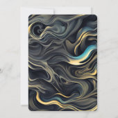 黒と金ゴールドの抽象芸術誕生日パーティー 招待状 (裏面)