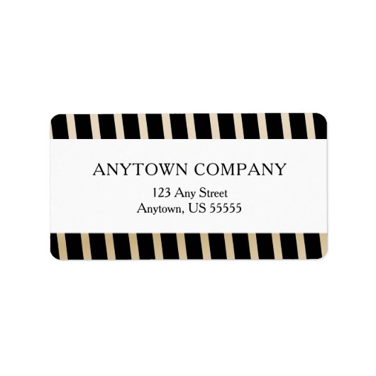 黒と金ゴールドの斜ストライプめ ラベル (正面)