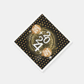 黒と金ゴールドの新年カスタマイズ-  スタンダードカクテルナプキン (角)