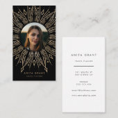 黒と金ゴールドの日が差すことフレームアート縦 名刺 (正面/裏面)