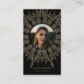 黒と金ゴールドの日が差すことフレームアート縦 名刺 (正面)