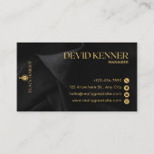 黒と金ゴールドの服飾ブランド 名刺 (裏面)