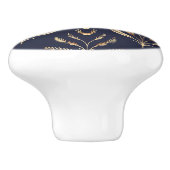 黒と金ゴールドの植物アールデコ セラミックノブ (側面)