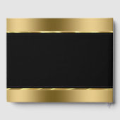 黒と金ゴールドの横ストライプ線 ゲストブック (裏面)