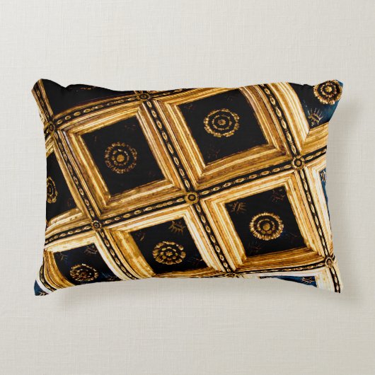 黒と金ゴールドの正方形 アクセントクッション (正面)
