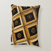 黒と金ゴールドの正方形 アクセントクッション (裏面(縦))