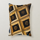 黒と金ゴールドの正方形 アクセントクッション (正面(垂直))
