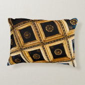 黒と金ゴールドの正方形 アクセントクッション (裏面)