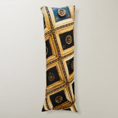 黒と金ゴールドの正方形 ボディピロー (正面縦)