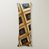 黒と金ゴールドの正方形 ボディピロー (裏面 (縦))