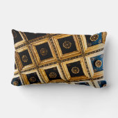 黒と金ゴールドの正方形 ランバークッション (裏面)