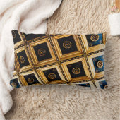 黒と金ゴールドの正方形 ランバークッション (ブランケット)