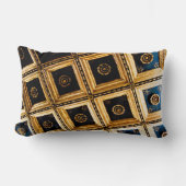 黒と金ゴールドの正方形 ランバークッション (正面)