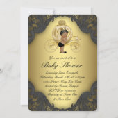 黒と金ゴールドの民族王子赤ちゃんシャワー 招待状 (裏面)