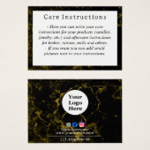 黒と金ゴールドの気に大理石指示カード (正面&裏面)