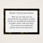 黒と金ゴールドの気に大理石指示カード (正面)