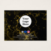 黒と金ゴールドの気に大理石指示カード (裏面)