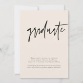 黒と金ゴールドの水彩大学院キャップ卒業 案内状 (裏面)