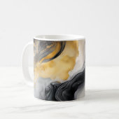 黒と金ゴールドの水彩大理石 コーヒーマグカップ (正面左)