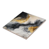 黒と金ゴールドの水彩大理石 タイル (側面)