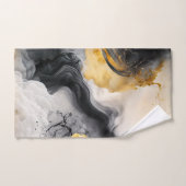 黒と金ゴールドの水彩大理石 ハンドタオル (ハンドタオル)