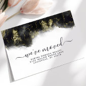 黒と金ゴールドの水色インクの移動発表 案内ポストカード