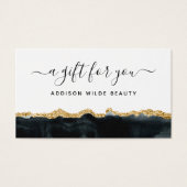 黒と金ゴールドの水色ギフトカード (正面)