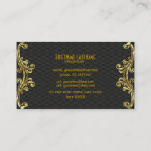 黒と金ゴールドの渦巻きビジネスカードテンプレート 名刺 (裏面)