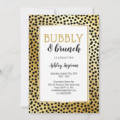 黒と金ゴールドの点で泡立ち 招待状 (正面)