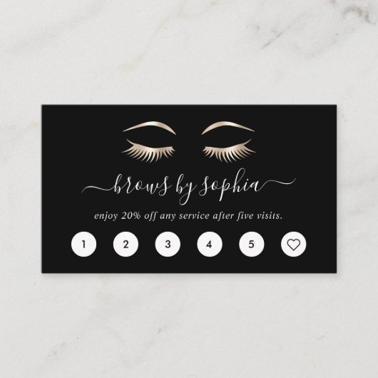 黒と金ゴールドの点滅と眉のロイヤリティカード ロイヤリティカード (正面)