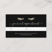 黒と金ゴールドの点滅アポイントメントカード 予約カード (正面)