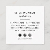 黒と金ゴールドの点滅 スクエア名刺 (裏面)