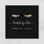 黒と金ゴールドの点滅 スクエア名刺 (正面)