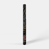 黒と金ゴールドの熱帯の花と離れのパターン SAMSUNG GALAXYケース (右側面)