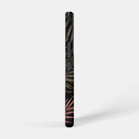 黒と金ゴールドの熱帯の花と離れのパターン SAMSUNG GALAXYケース (右側面)