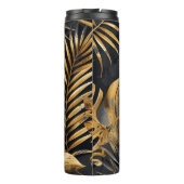 黒と金ゴールドの熱帯葉 タンブラー (裏面)