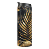 黒と金ゴールドの熱帯葉 タンブラー (回転右)