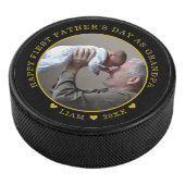 黒と金ゴールドの父の日おじいちゃん写真 アイスホッケーパック (3/4)