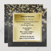 黒と金ゴールドの王室のバブルの結婚式が新しい招待 招待状 (正面/裏面)