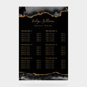 黒と金ゴールドの瑪瑙の価格表アクリルの記号 アクリルサイン (正面)