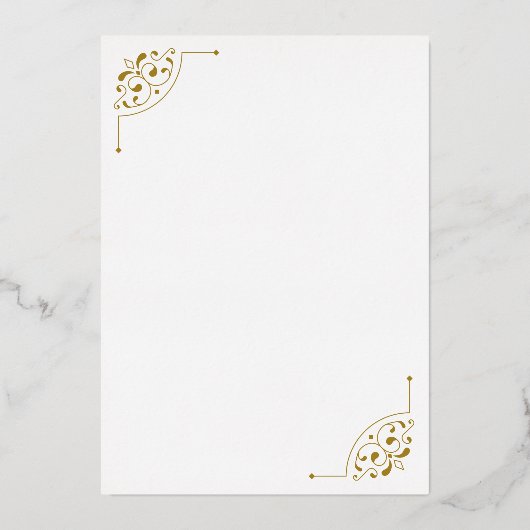 黒と金ゴールドの田舎結婚式 箔招待状 (裏面)