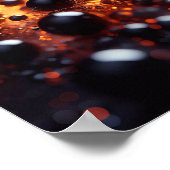 黒と金ゴールドの白熱［赤熱］光を放つ球体の背景画像 ポスター (角)