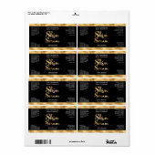 黒と金ゴールドの皮膚血清ボトルラベル ラベル (フルシート)