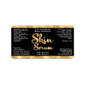 黒と金ゴールドの皮膚血清ボトルラベル ラベル (正面)