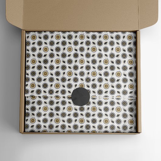 黒と金ゴールドの目盛りキャップパターン 薄葉紙