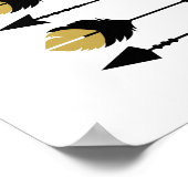 黒と金ゴールドの矢印 – アートプリント ポスター (角)