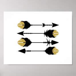 黒と金ゴールドの矢印 – アートプリント ポスター